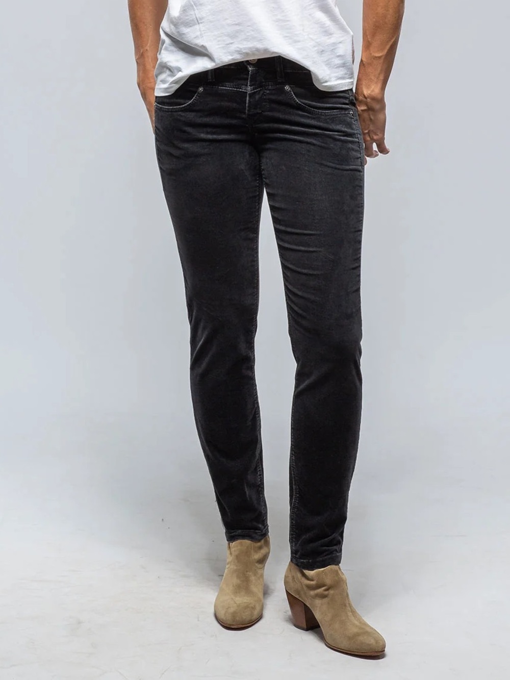 Mac Jeans • Slim velvet pants night grey
